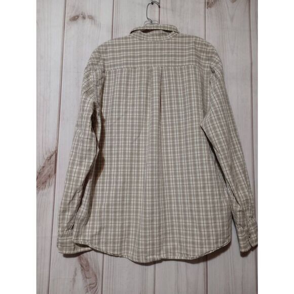 Levi's Shirt Men's Large Tan Plaid Button Front Long Sleeve - Picture 2 of 9